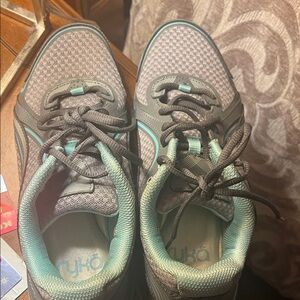 Ryka Women's Gray and Teal Sneakers